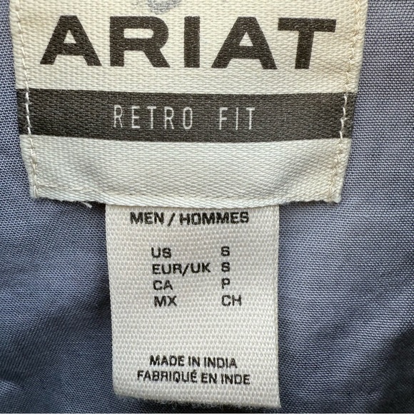 Ariat Men's Navy Muir Woods Dipsea Trail Haze Retro Fit Snap Shirt Small NWT - Picture 2 of 12